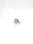 Raw Pink Oregon Sunstone Crystal Ring in Sterling Silver Sz 5 with Copper Schiller