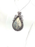 Maligano Picture Jasper Tree of Life Pendant Necklace in Woven Recycled Copper