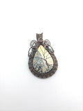 Maligano Picture Jasper Tree of Life Pendant Necklace in Woven Recycled Copper