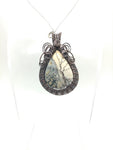 Maligano Picture Jasper Tree of Life Pendant Necklace in Woven Recycled Copper