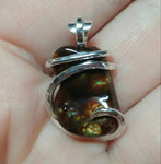 Rare AAA Mexican Fire Agate Gemstone Necklace in Hammered Sterling Silver